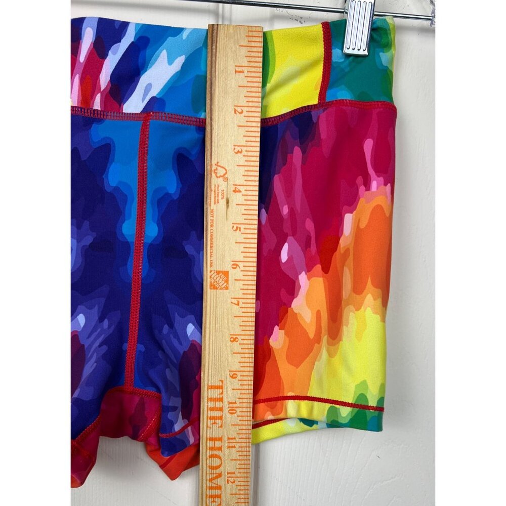 Pink Candy Rainbow Tie Dye Mini Shorts - Picture 4 of 11